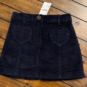 Crewcuts Navy Corduroy Skirt with Branded Button